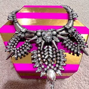 Baublebar Silver Crystal Pearl Statement Necklace